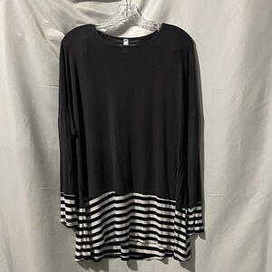 Gray Top with Black and White Bottom Accent